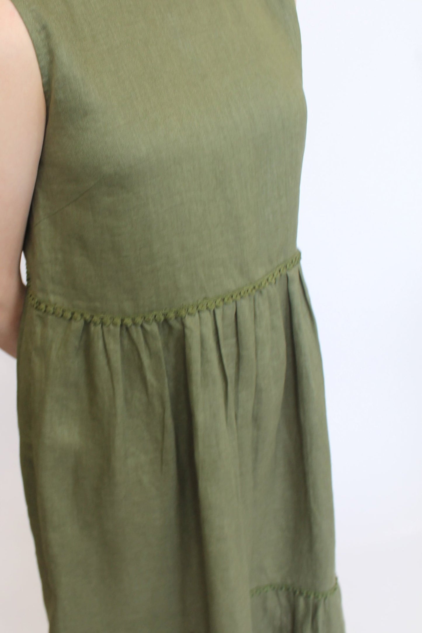 Sleeveless Tiered Linen Dress